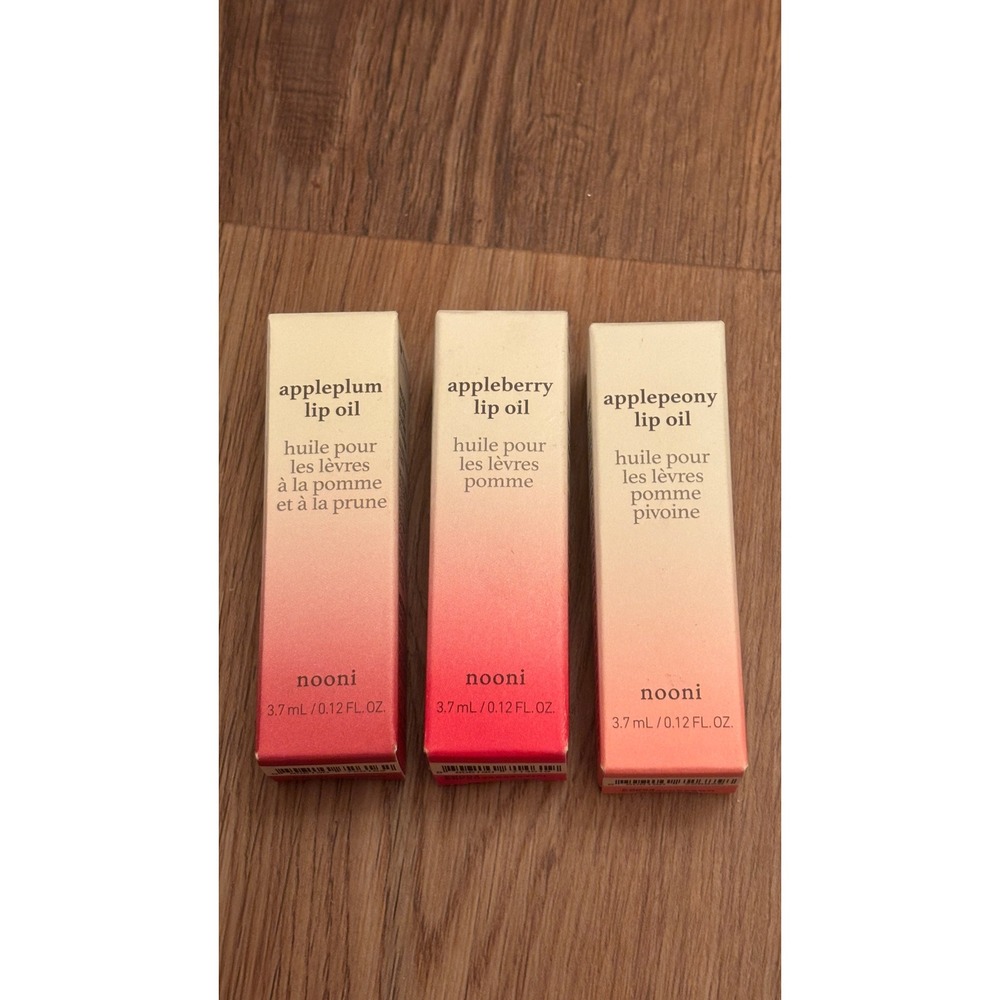 Nooni Lip Oil - Appleplum, Appleberry, & Applepeony - brand new and sealed